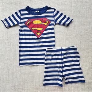 Hanna Andersson Organic Superman Shorts PJ Set GUC 6/7